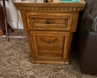 Vintage Wooden Filing Cabinet End Table by Drexel Heritage