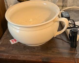 Antique White Ironstone Chamber Pot