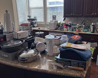 Kitchen is full.   Lots of appliances 