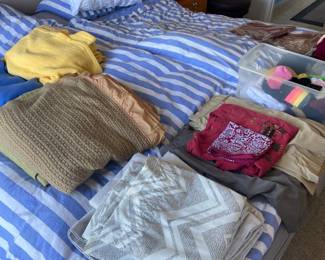 Beds, curtains, blankets