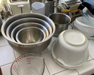 bowls, scale, toaster, mixing bowls