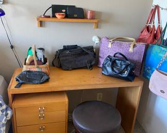 Vintage desk, stool