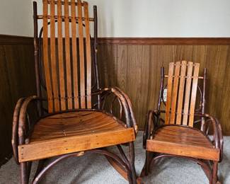 Amish handmade rockers with toddler size - signed