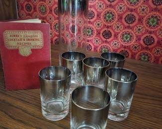 Silver edged martini glasses