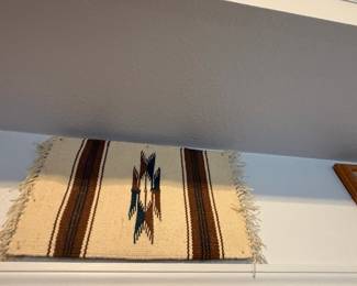 Chimayo Style Woven Textile and Framed Sand Paintings