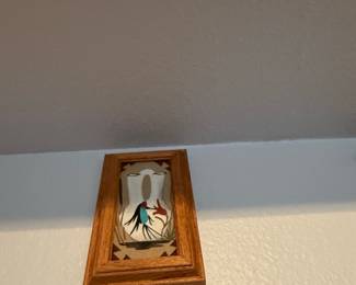 Chimayo Style Woven Textile and Framed Sand Paintings