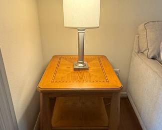 Oak End Table with Drawer