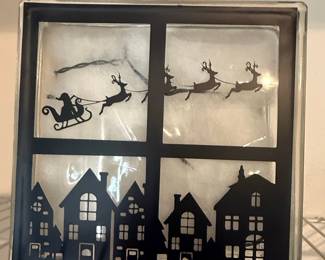 Christmas Scene Lighted Glass Block