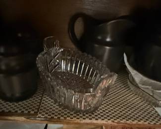 American Brilliant Cut Glass Relish Dish