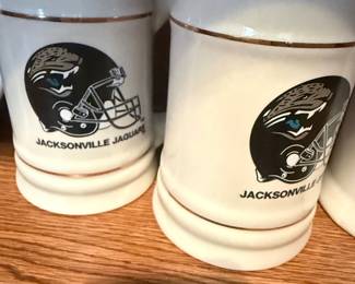 Jacksonville Jaguars Ceramic Stein Mugs with Gold Trim