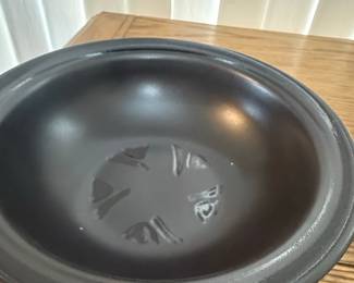 Black Stoneware Serving Bowl with Embossed Base - Jamesware Charcoal