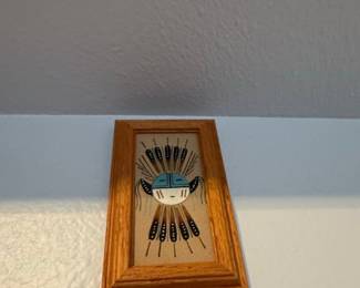 Chimayo Style Woven Textile and Framed Sand Paintings