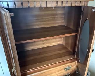 Vintage Oak Armoire with Oval Inlay Doors