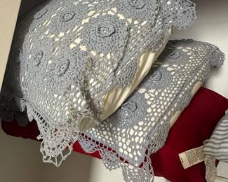 Hand-Crocheted Lace Pillow Covers