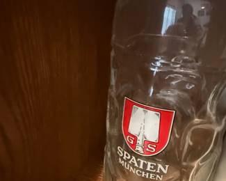 Spaten München 1 Liter Dimpled Glass Beer Stein
