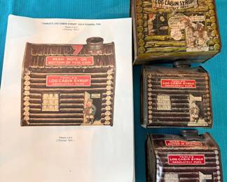 Log Cabin Syrup antique tins