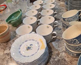 Vintage Nikko Blue Peony Pattern Tableware