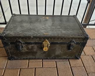 Vintage Military Footlocker Trunk
