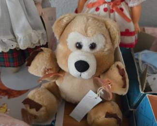 1987 Dakin MONDAY IS A BEAR Window Cling BEAR Stuffed Animal Plush 8"