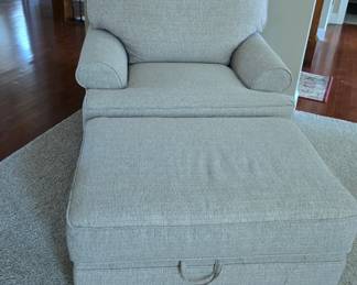 Over stuff chair and ottoman