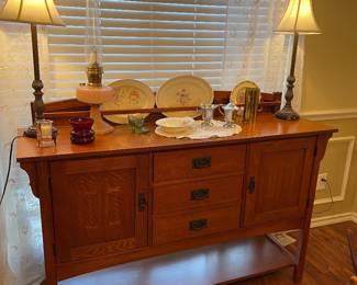Bassett Mission Oak Buffet Great Condition 