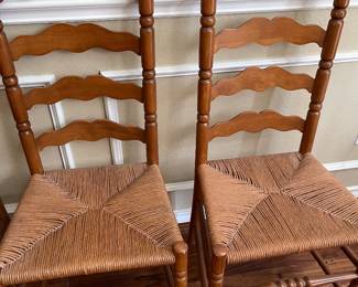 7 maple ladder back chairs
