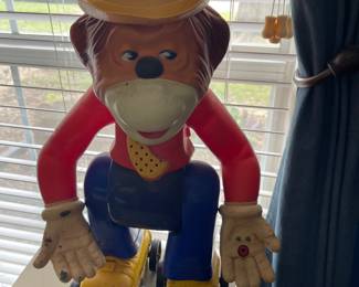 This vintage item is a 1963 "Clancy the Great" Roller Skating Monkey produced by the Ideal Toy Company