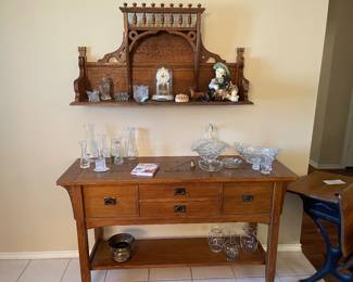 Antique Shelf, Mission Oak Arts & Craft Buffet, Child’s school desk
