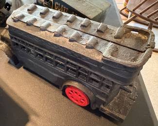 Vintage Cast Iron Double Decker Bus Heavy Metal Black $50