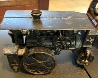 Antique 1920 Hubley USA Cast Iron Metal Toy Huber Steam Roller - Unpainted Missing Driver $75