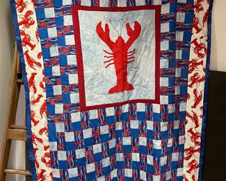 Hand made Lobster Quilt. made by my childrens granfmother. Never used.