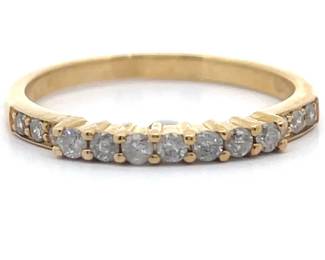 Natural Diamond Semi-Eternity Ring in Yellow Gold