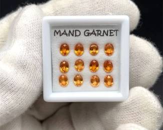 3.54 Carats Natural Mandarin Garnet Parcel (Oval Mixed Cuts)