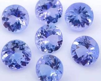2.68 Carats Natural Tanzanite Parcel (Round Brilliant Cuts)