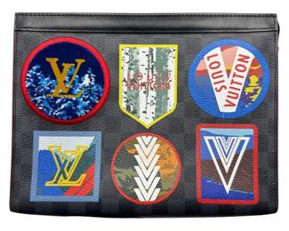 Louis Vuitton Damier Graphite Pochette Patches Voyage MM Clutch Bag