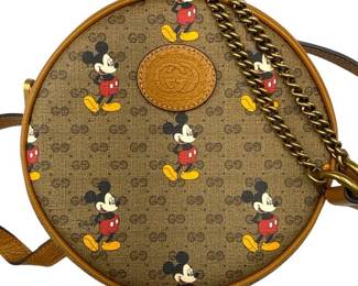 Gucci x Disney Mickey Mouse GG Supreme Round Mini Crossbody Bag