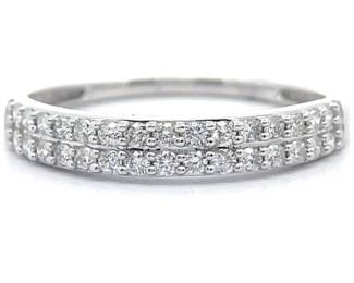 Elegant 0.33 Carat Diamond Dual Row Ring in White Gold