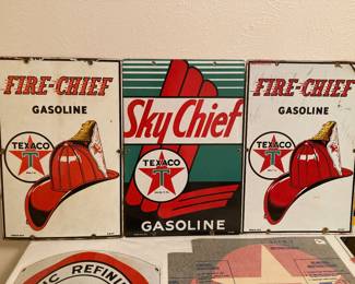 vintage Texaco Fire-Chief and Sky Chief signs