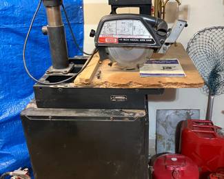 radial arm saw with tool chest