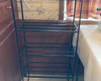 black metal heavy bookcase/shelves