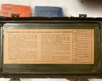 US Army Jeep first aid kit--complete