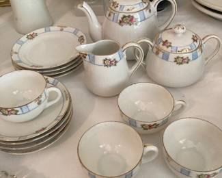 handpainted Nippon child's china tea set--complete