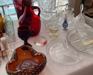 Murano glass, colored glass, etc.