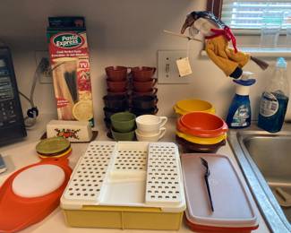 vintage Tupperware, etc. 