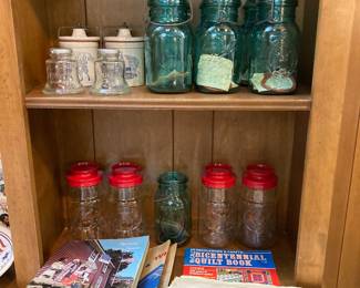 US Bicentennial commemorative items--crocks, Ball jars, Sears catalog, complete newspaper, etc. 