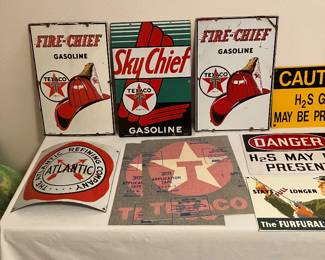 vintage Texaco porcelain signs
