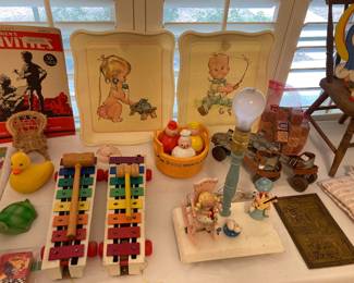 vintage toys and decor