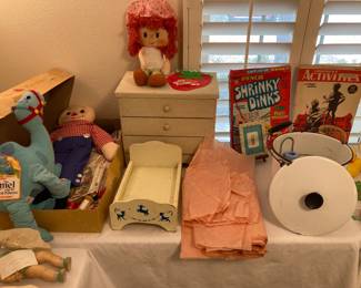 vintage dolls, toy furniture, etc. 