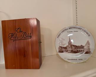 Bible in wooden box 