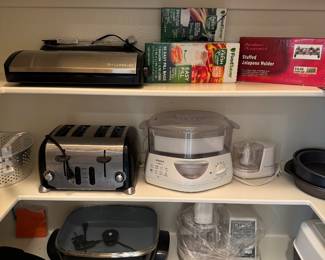 Appliances, Food Saver with boxes of bags 